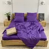 Двуспальное постельное белье LeLIT 0822 темно-фиолетовое страйп