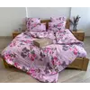 Полуторное  постельное белье LeLIT 0016 ярко розовое с принтом "Цветы"