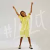 Детский летний  костюм Оверсайз Желтый от ТМ «LeLIT» шорты + футболка.
