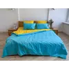 Семейное постельное белье LeLIT 0766 желто-голубое страйп
