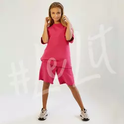 Детский летний  костюм Малиновый от ТМ «LeLIT» шорты + футболка.