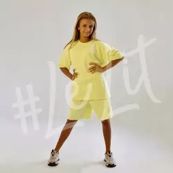 Женский летний  костюм  Желтый от ТМ «LeLIT» шорты + футболка.