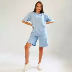 Женский летний  костюм Голубой от ТМ «LeLIT» шорты + футболка.