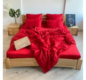 Полуторное постельное белье LeLIT 0826 красное сатин