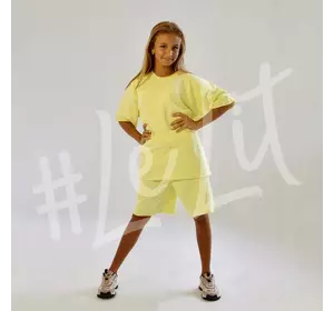 Женский летний  костюм  Желтый от ТМ «LeLIT» шорты + футболка.