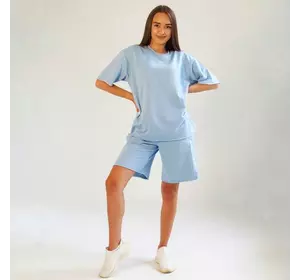 Женский летний  костюм Голубой от ТМ «LeLIT» шорты + футболка.