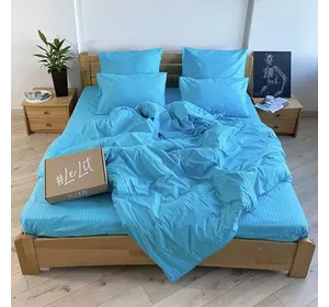 Полуторное постельное белье LeLIT 0720  ярко-голубой страйп