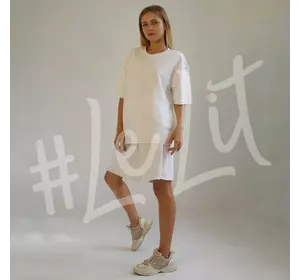 Женский летний  костюм  Белый от ТМ «LeLIT» шорты + футболка.